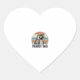 Papa papegaai vintage zonsondergang graveren shirt hart sticker