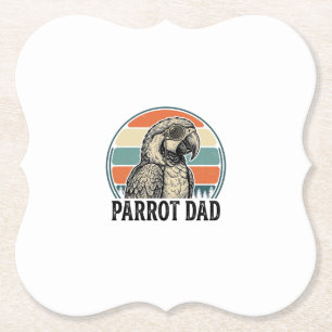 Papa papegaai vintage zonsondergang gravering shir kartonnen onderzetters