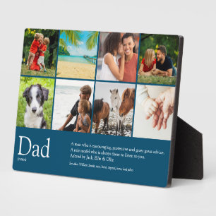 Papa, pappa, vaders definitie 8 Foto Collage Blue Fotoplaat