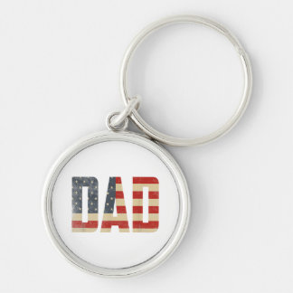 Papa Patriotische Amerikaanse Vlag Vaderdag Papa Sleutelhanger