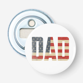 Papa Patriottische Amerikaanse Vlag Vaderdag Papa Button Flesopener