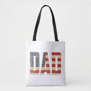 Papa Patriottische Amerikaanse Vlag Vaderdag Papa Draagtas