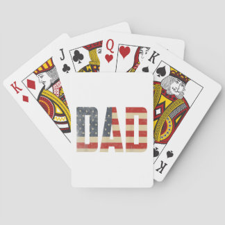 Papa Patriottische Amerikaanse Vlag Vaderdag Papa Pokerkaarten