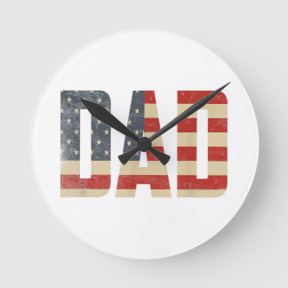 Papa Patriottische Amerikaanse Vlag Vaderdag Papa Ronde Klok