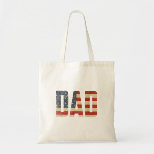 Papa Patriottische Amerikaanse Vlag Vaderdag Papa Tote Bag