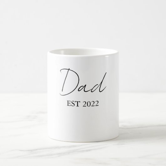 Papa personnalisé EST. 20XX Café Mug - Graisse per (Centre)