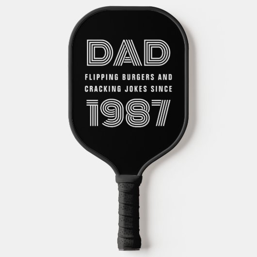 Papa Persoonlijk jaar Grill Master Black Pickleball Paddle (Voorkant)