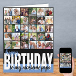 Papa Photo Collage 31 Photo Carte d'anniversaire h<br><div class="desc">Créez votre propre grande carte d'anniversaire heureuse. Le modèle photo est prêt pour vous d'ajouter 31 de vos photos préférées, dont 30 sont affichées en format carré / instagram dans un simple collage photo style grille et le principal est en format portrait encadré à l'intérieur. L'avant de la carte d'anniversaire...</div>