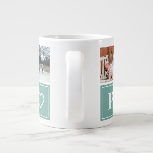 Papa Photo Collage Custom Giant Coffee Mok (Achterkant)