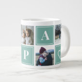 Papa Photo Collage Custom Giant Coffee Mug (Devant droit)
