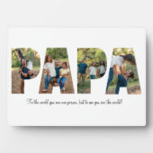 Papa Photo Collage Plaque voor Vaderdag Fotoplaat (voorkant)
