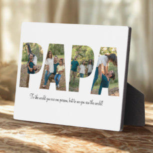 Papa Photo Collage Plaque voor Vaderdag Fotoplaat