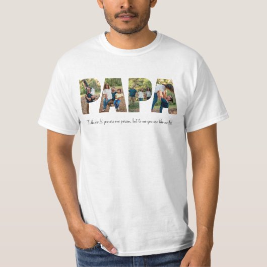 Papa Photo Collage Shirt voor Vaderdag (Voorkant)