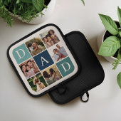 Papa Photo Square Gird Monogram & gepersonaliseerd Pannenlap