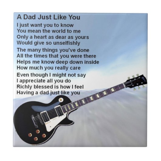 Papa Poem - Guitar Design Tegeltje (Voorkant)