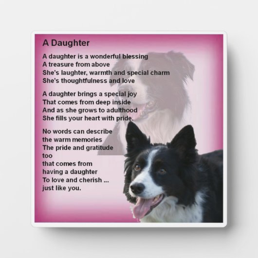Papa Poem Plaque - RandCollie Design Fotoplaat (Voorkant)