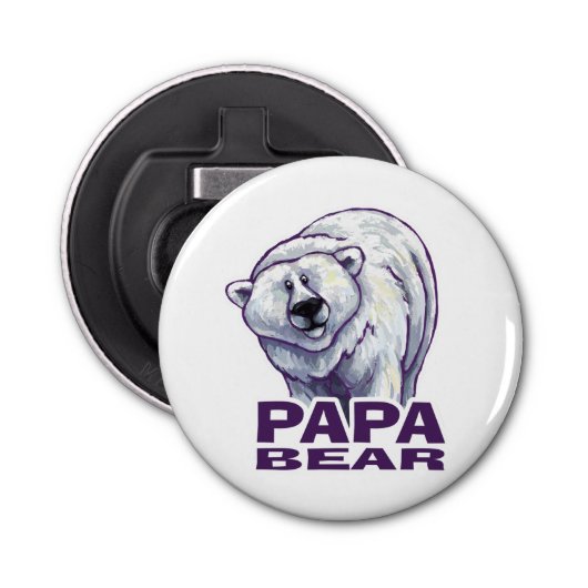 Papa Polar Beer Button Flesopener (Voorkant)