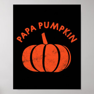 Papa Pompoen Familie voor Herfst Herfst Halloween Poster