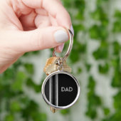 Papa, porte-clés industriel argent et noir (main)