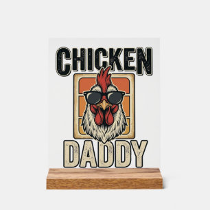 Papa Poule Drôle Coq Vintage Vecteur Chemise_1