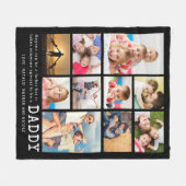 Papa Quote 10 Fotocollage gepersonaliseerd Fleece Deken (Voorkant (Horizontaal))