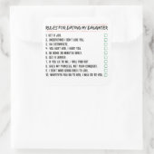 Papa Regels Voor Het Daten Van Mijn Dochter Checkl Vierkante Sticker (Tas)