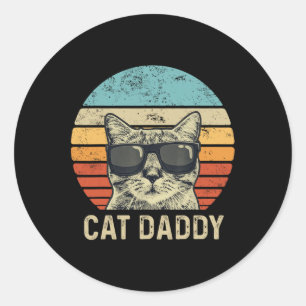 Papa Retro Kat Sungles Cool Kat Papa Gift Vaders Ronde Sticker