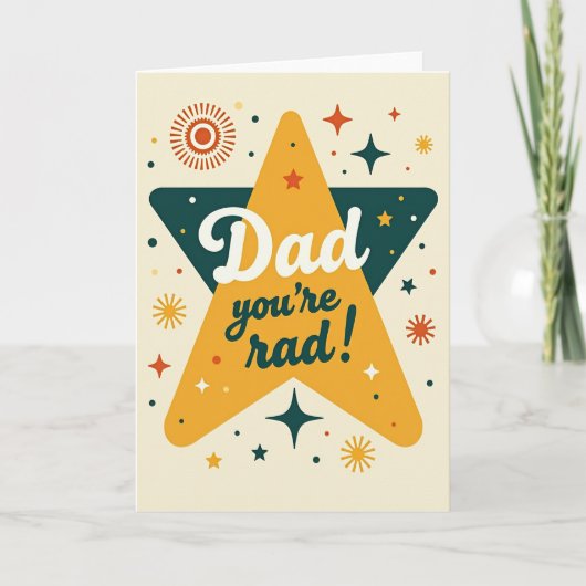 Papa Rétro T'es Génial Carte (Devant)
