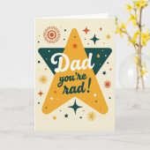 Papa Rétro T'es Génial Carte (Fleur jaune)