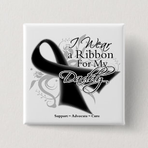Papa Ribbon - Melanoma Skin Cancer Vierkante Button 5,1 Cm