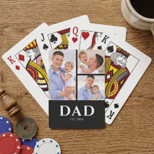 Papa Richt Moderne Zwarte 3 Foto Pokerkaarten