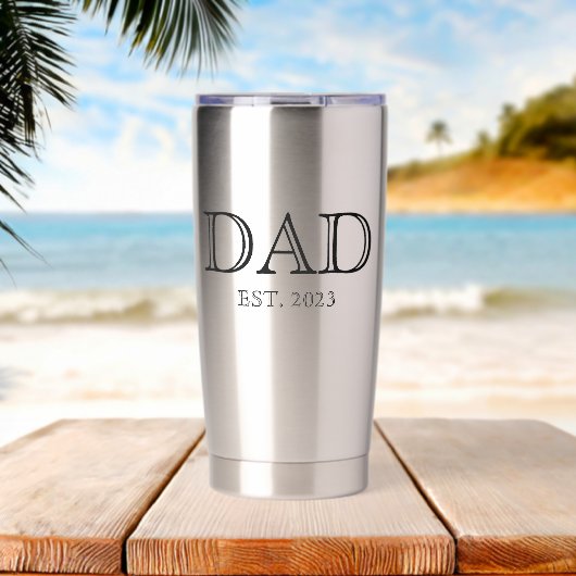 Papa Richtte Eenvoudig Moderne Vader Op Geïsoleerde Drinkbeker (Strand (Gedraaid) )