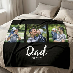 Papa Richtte Elegant Schrift Zwart 3 Foto Fleece Deken