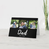 Papa Richtte Elegant Schrift Zwart 3 Foto Kaart (Voorkant)