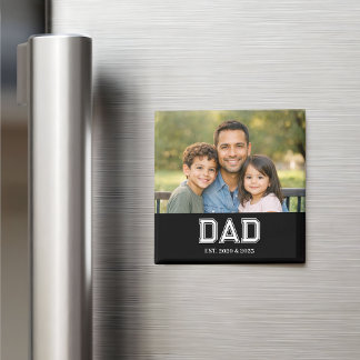 Papa Richtte Foto Moderne Typografie Geschenk Magneet