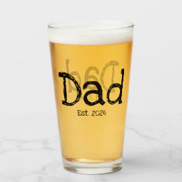 Papa Richtte Kordate Zwarte Witte Bier Op Glas
