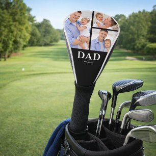 Papa Richtte Modern Zwart 3 Foto Op Golfheadcover