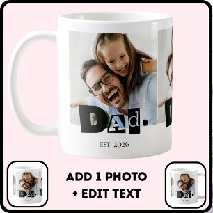 Papa Richtte Moderne Aangepaste Foto Op Koffiemok