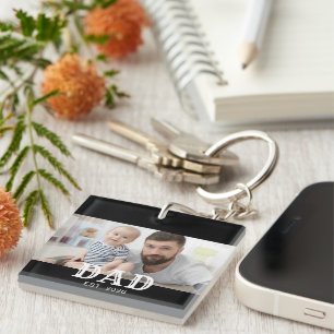 Papa Richtte Moderne Typografie Foto Sleutelhanger