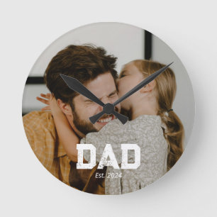 Papa Richtte Moderne Witte Krachtige Foto Ronde Klok
