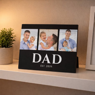 Papa Richtte Moderne Zwarte 3 Foto Op Fotoplaat