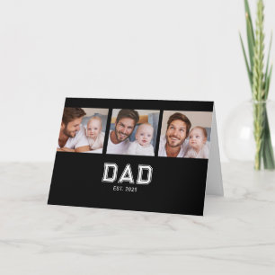 Papa Richtte Moderne Zwarte 3 Foto Vaderdag Op Kaart