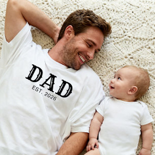 Papa Richtte Vette Zwarte Typografie Op T-shirt