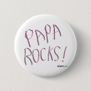 Papa Rocks. Knoop Ronde Button 5,7 Cm