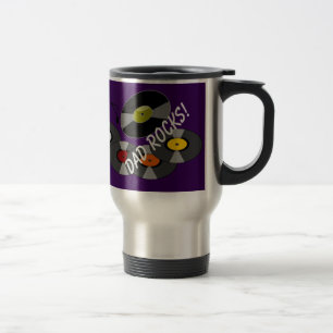 Papa Rocks MoonDreams Retro Records Travel Mug Reisbeker