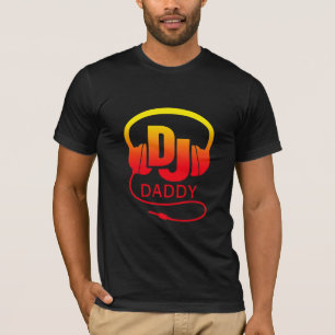 Papa rode gele DJ-hoofdtelefoon T-shirt