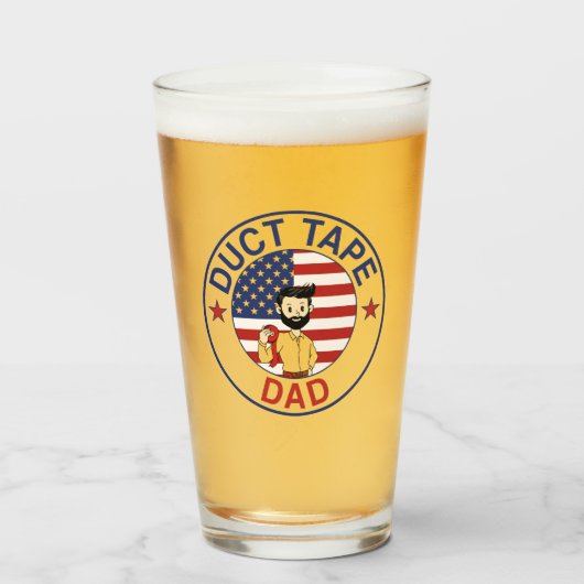Papa Ruban Adhésif - Verre à Bière (Devant (rempli))