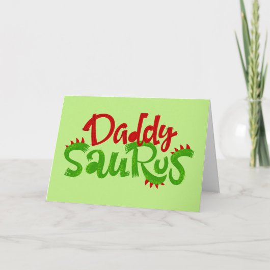 Papa Saurus Dinosaur Lettering Kaart (Voorkant)