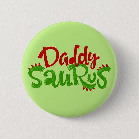 Papa Saurus Dinosaur Lettering Ronde Button 5,7 Cm (Voorkant)