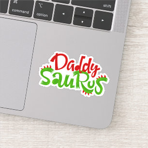 Papa Saurus Dinosaur Lettering Sticker